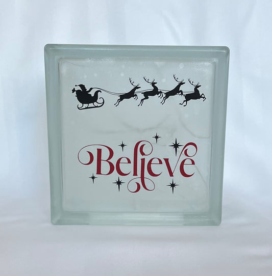 Believe Glass Block