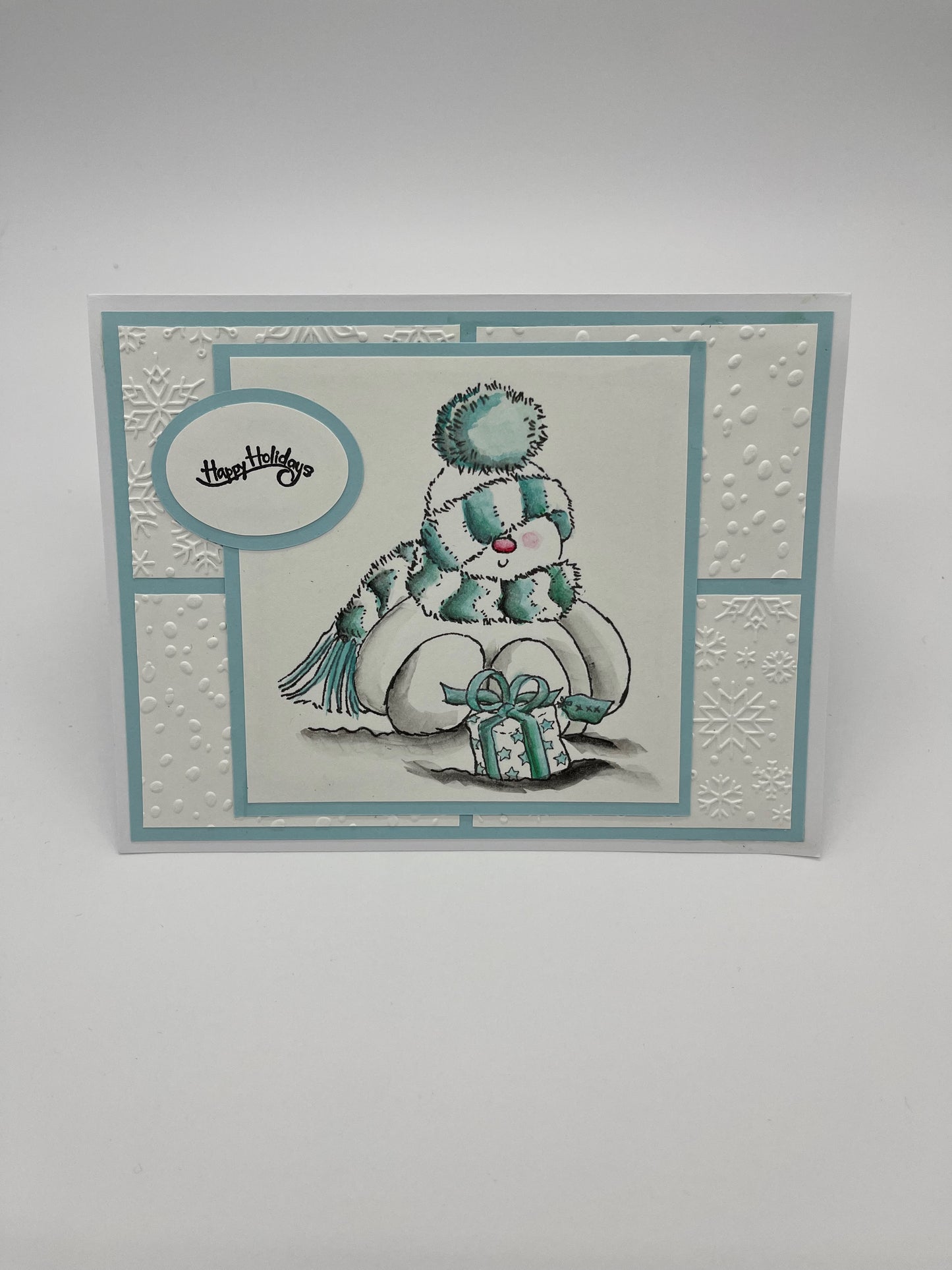 Snowy Light Blue Card