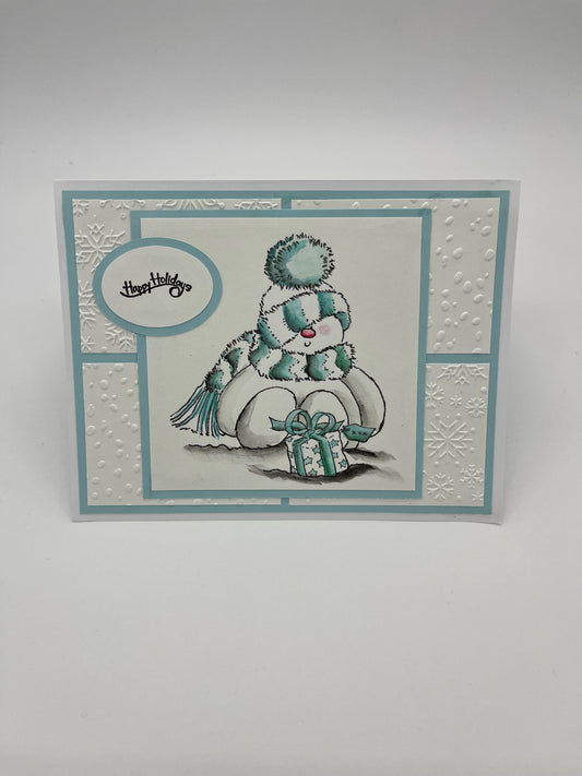 Snowy Light Blue Card