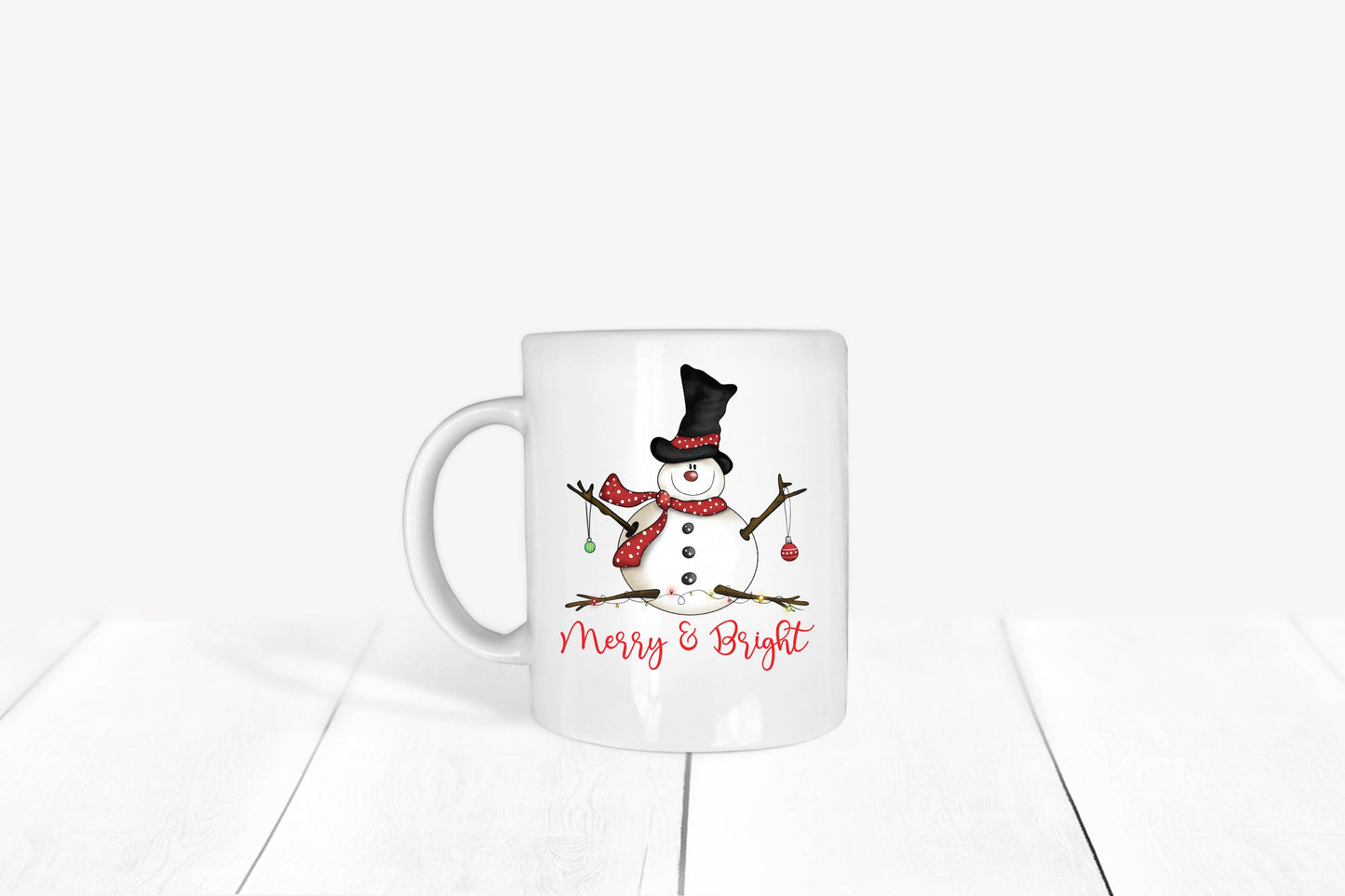 Merry and Bright Snowman mug