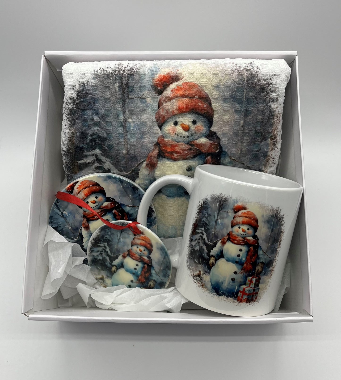 Snowman with Toque Gift Set - Red