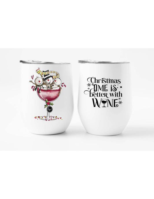 Wine Tumbler - Christmas Time is Better with Wine