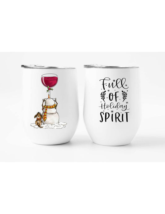 Wine Tumbler - Full of Holiday Spirit